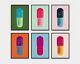 Damien Hirst Pill Prints, Set Of 6, Damien Hirst The Cure Size A4 Wall Art