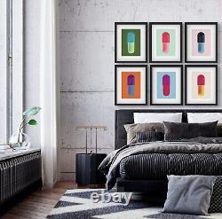 Damien Hirst Pill Prints, Set Of 6, Damien Hirst THE CURE size A4 Wall Art