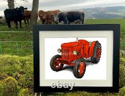 David Brown Cropmaster Tractor Mounted or Framed Unique Art Print Fudgy draws