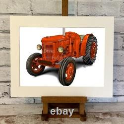 David Brown Cropmaster Tractor Mounted or Framed Unique Art Print Fudgy draws