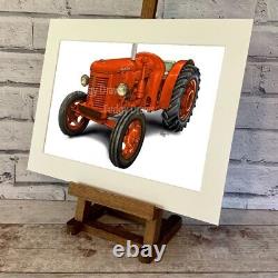 David Brown Cropmaster Tractor Mounted or Framed Unique Art Print Fudgy draws