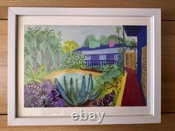 David Hockney Garden print White Frame