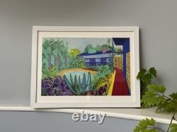 David Hockney Garden print White Frame