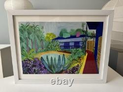 David Hockney Garden print White Frame