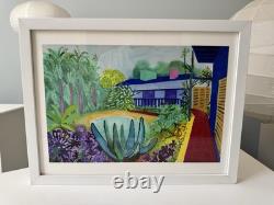 David Hockney Garden print White Frame