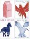 David Shrigley Animals Art 2 Four Poster Set Seagull, Pegasus, Truth, Horse