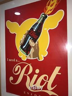 Dface Riot Print Coke Bottle Signed Poster Street Art Banksy Invader Coca Cola
