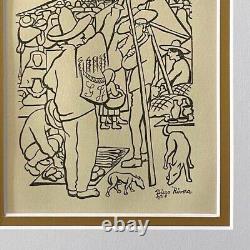 Diego Rivera Original 1938 Signed On The Plate Gravure To Be Framed At 8x10