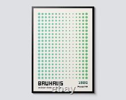 Dot Wave in Green, Bauhaus Inspired Abstract Geometric Print, Mid-Century Wall