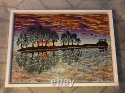 EMEK Guitar Island Art Print on Wood Panel 10,000 Lakes Festival LIMITED PP 2/25