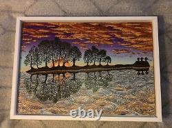 EMEK Guitar Island Art Print on Wood Panel 10,000 Lakes Festival LIMITED PP 2/25