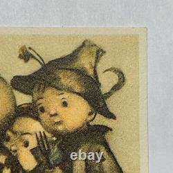 Early Hummel Lithograph Art Lots Of Kids Wearing Dark Clothing, Some Patches