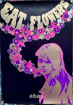 Eat Flowers Psychedelic Original Vintage Dutch Poster 20x 29(1968)