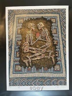 Emek Eternal Embrace Signed & Doodled 18x24 Screen Print #'d /100 Art Poster