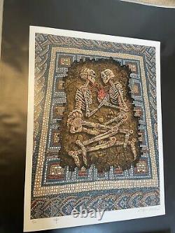 Emek Eternal Embrace Signed & Doodled 18x24 Screen Print #'d /100 Art Poster