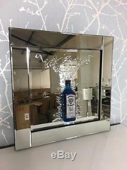Exclusive Unique Bombay Gin Silver Mirror Frame 60cm Picture Decor 3D Wall Art