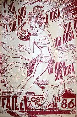 FAILE Sub Rosa Shimmering Red edition of 18 print poster girl kissing mermaid