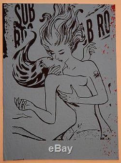FAILE Sub Rosa Shimmering Red edition of 18 print poster girl kissing mermaid