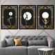 Framed Art Deco Women Gold Effect Posters Art Print 2 Set Of 3