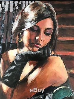 Fabian Perez Saba on the Stairs Framed Limited Edition Print