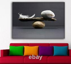 Feather And Stone Balance Roll Or Stretch Bar Canvas Wall
