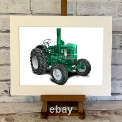 Field Marshall Tractor Mounted or Framed Unique Art Print farming green