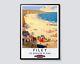 Filey British Railways Vintage Travel Poster, Seaside Beach Bay Wall Art Print