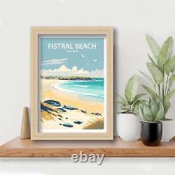 Fistral Beach Art Print Newquay Fistral Beach Cornwall Print Fistral Bea