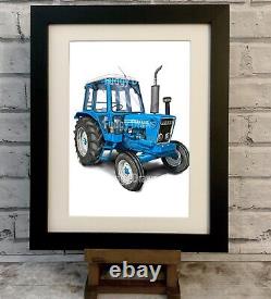 Ford 7600 Tractor Mounted or Framed Unique Art Print