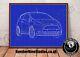 Ford Fiesta St Blueprint Illustration, High Quality, Signed By Artist