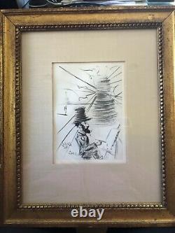 Framed etching of Toulouse-Lautrec by Salvador Dali hand signed-COA