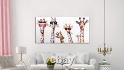 Funky Giraffes Canvas Print Picture Wall Art Home Decor Handmade Wall Hanging