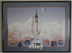 GEORGE BISHOP MERCURY 7 Signed Framed Numbered Lithograph Astronaut Autographs