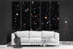 Galaxies Captured by Hubble Single or Multi-Paneled Canvas Print Decor Wall Art