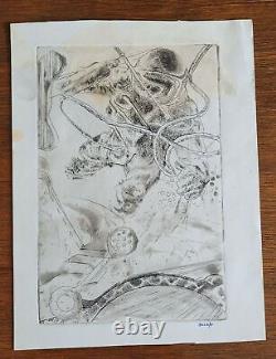 Gay Nyc Queer Juan Boza Sanchez Cuban Artist Etching Signed Dated 1981