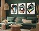 Geode Rock Crystals Set Of Three Art Print Painting Gift Poster Precious Gems