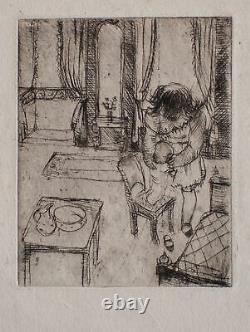 Georg tippel-Female Portrait/Dressing Scene-Etching-O. J