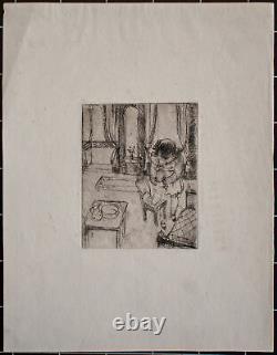 Georg tippel-Female Portrait/Dressing Scene-Etching-O. J