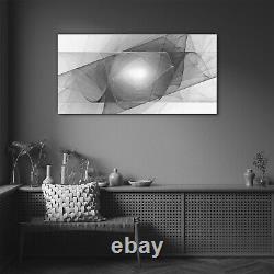Glass Print 100x50 Painting Abstract Grey Spiral Picture Wall Art Home Decor