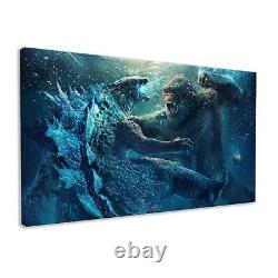 Godzilla And King Kong Battle Canvas Print Movie Wall Art Framed Ready To Hang