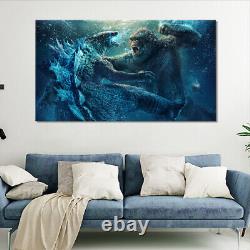 Godzilla And King Kong Battle Canvas Print Movie Wall Art Framed Ready To Hang