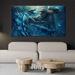 Godzilla And King Kong Battle Canvas Print Movie Wall Art Framed Ready To Hang