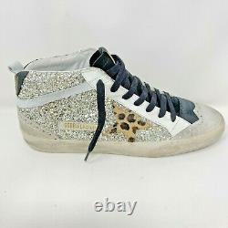 Golden Goose Mid Star Sneakers Gold Glitter Leopard-Print Star Limited Edition