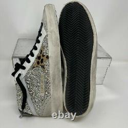 Golden Goose Mid Star Sneakers Gold Glitter Leopard-Print Star Limited Edition
