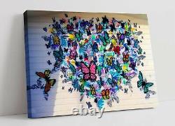 Graffiti Butterflies 2 Canvas Wall Art Float Effect/frame/picture/poster Print