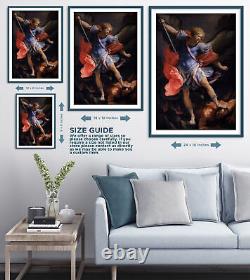 Guido Reni Archangel Michael Tramples Satan (1635) Painting Poster Print Art