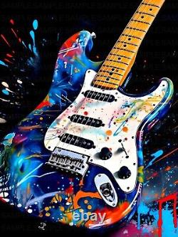 Guitar Print Music Artwork Print Framed Canvas Wall Art Poster Print