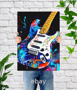 Guitar Print Music Artwork Print Framed Canvas Wall Art Poster Print