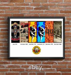 Guns'N' Roses Discography Multi Album Cover Art Poster Fathers Day Gift