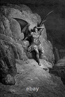 Gustave Dore The Fall of Satan / Paradise Lost (1866) Drawing Poster Print Art
